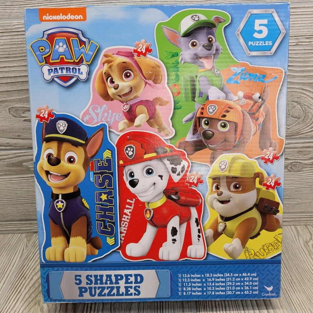 Nickelodeon Paw Patrol 5‎ Shaped Puzzles Chase Skye Rubble Marshall Rocky Zuma